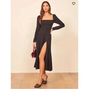 Reformation Black Sigmund Dress 4